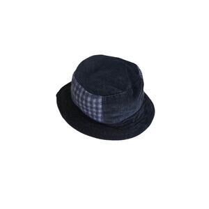 Y2K Corduroy Velvet Black Gray Kids Bucket Hat